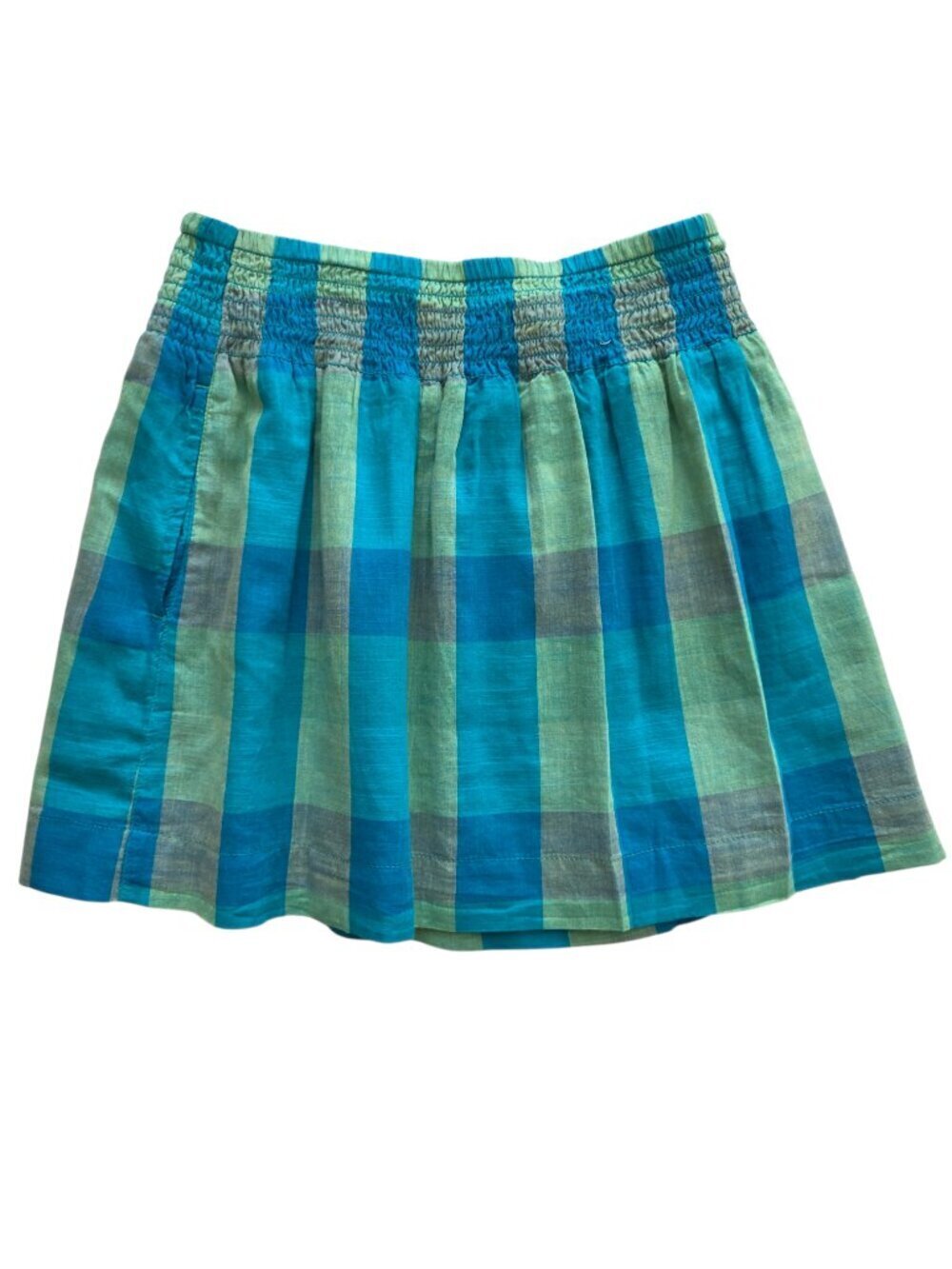 AEROPOSTALE GIRLS' BLUE/GREEN PLAID SKIRT. SIZE XS